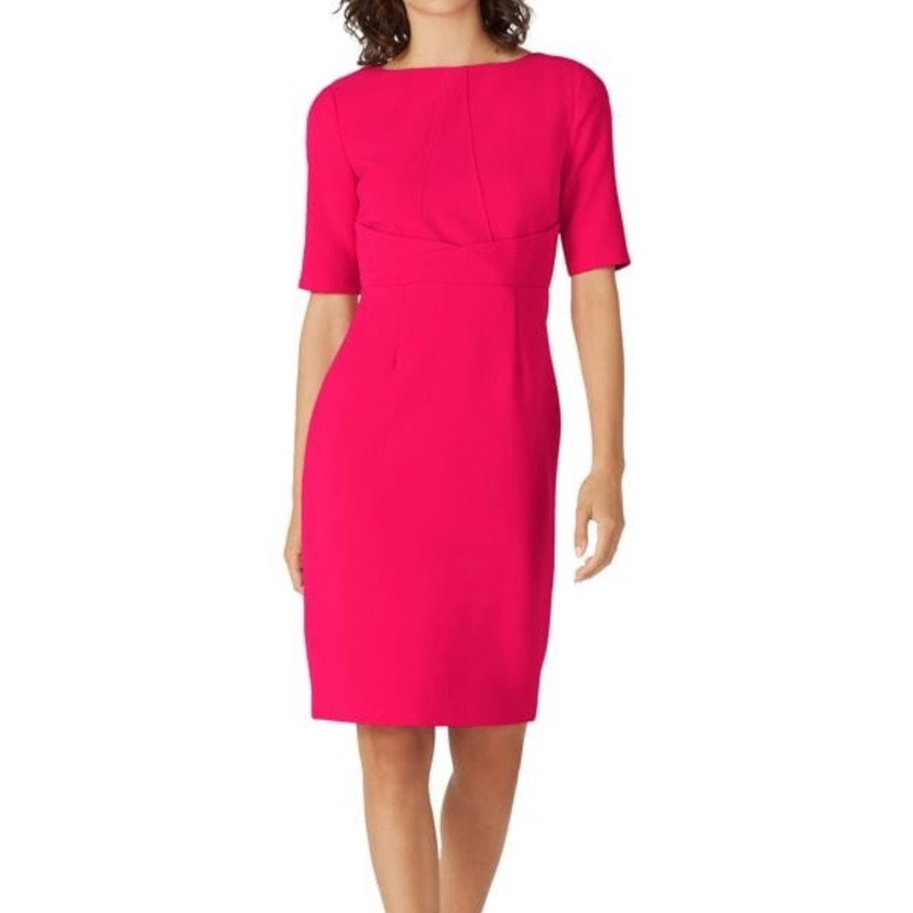 Toccin Guava Boatneck Sheath Dress